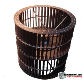 Double Inlet Steel Blower Wheel 18-1/8" Diameter 21-1/2" Width 1-3/16" Bore Clockwise-counterclockwise rotation with Double Hub with Re-Rods and Re-Ring