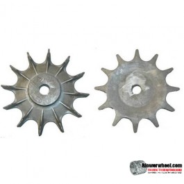 Impeller Blower Wheel 11-1/2" D 2" W 1-3/8" Bore SKU: IP11160200-112-HD-A-12B-Inner120-outer216-016concave-Hub 4”D  and 1” W- 12 Blades-Inner Blade seperation: 1-5/8 in -Outer Blade seperation: 2-1/2 in -Concave: 1/2in - SHELF WORN