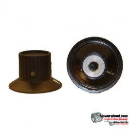 Top-Hat-Design-2-set-screw-with indicator. Total Height: 15/16”;Top Height:  ¾”,Top Diameter: 7/8”,Bottom Diameter: 1-1/2”,Inside diameter: ¼”