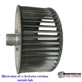 Single Inlet Aluminum Blower Wheel 10" D 6-1/8" W 5/8" Bore-Clockwise  rotation- with outside hub and re-rods  SKU: 10000604-020-HD-A-CW-R-O