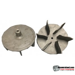 Paddle Wheel Cast Aluminum Blower Wheel 8-1/2" Diameter 3" Width 1/2" Bore with    with an outside hub SKU: PW08160300-016-CastA-Blade6Foil-01 AS IS