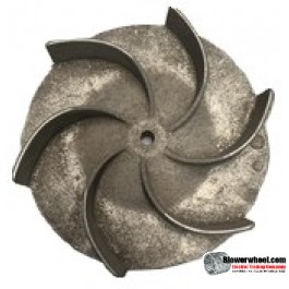 Paddle Wheel Cast Aluminum Blower Wheel 9" Diameter 3-1/4" Width 1/2" Bore with clockwise Rotation and outside hub SKU: pw09000308-016-casta-6curve-xw-o-concave-O-001 AS IS