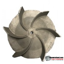 Paddle Wheel Cast Aluminum Blower Wheel 9" Diameter 3-1/4" Width 1/2" Bore with Counterclockwise Rotation and outside hub SKU: pw09000308-016-casta-6curve-ccw-o-concave-O-001 AS IS