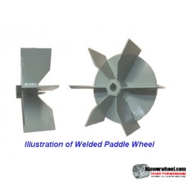 Single Inlet Steel Blower Wheel 9" D 5-1/8" W 1-1/8" Bore-Clockwise  rotation- with inside-outside hub with re-rods and ring, SKU: 09000504-104-HD-S-CW-R-W-IHOH