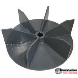 Paddle Wheel Steel Blower Wheel 13-1/2" D 4-3/16" W 1-1/8" Bore - with inside hub  and 6 Flat Blades SKU: PW13160406-104-S-BladeFlat6-Radial-Design