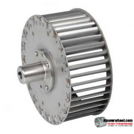 Single Inlet 304 Stainless Steel Blower Wheel 7-1/2" Diameter 3-1/8" Width 1/2" Bore Counterclockwise rotation with an Outside Hub