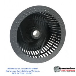 Single Inlet Aluminum Blower Wheel 9" Diameter 4-3/8" Width 1/2" Bore Clockwise rotation with Inside Hub with Re-Rods and Re-Ring