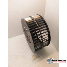 Single Inlet Steel Blower Wheel 6" Diameter 3-1/8" Width 1/2" Bore Counterclockwise rotation with Inside Hub with Re-Rods and Re-Ring