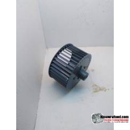 Single Inlet Steel Blower Wheel 9" D 4-1/8" W 7/8" Bore-Counterclockwise  rotation- with outside hub and re-rods SKU: 09000404-028-HD-S-CCW-R-O
