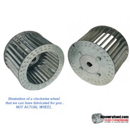 Single Inlet Steel Blower Wheel 12-3/8" Diameter 9-1/8" Width 1" Bore Clockwise rotation with an Inside Hub