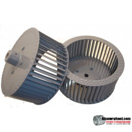 Single Inlet Steel Blower Wheel 12-3/8" Diameter 7-1/2" Width 1" Bore Clockwise rotation with an Outside Hub