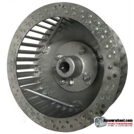 Single Inlet 304 Stainless Steel Blower Wheel 15-3/8" Diameter 5-1/8" Width 1" Bore Clockwise rotation with an Inside Hub and Re-Rods