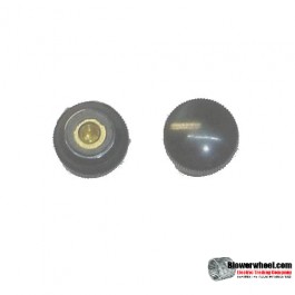 black-circular-knob-with-horizontal-grooves-approximately-5/32" Diameter