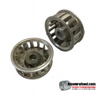 Single Inlet Galvanized Steel Blower Wheel 1-1/2" Diameter 5/8" Width 1/4" Bore with Clockwise Rotation SKU: 01160020-008-GS-AA-CW-001