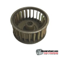 Single Inlet Galvanized Steel Blower Wheel 2" Diameter 1" Width 1/4" Bore with Clockwise Rotation SKU: 02000100-008-GS-AA-CW-001