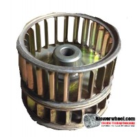 Double Inlet Galvanized Steel Blower Wheel 2" Diameter 1-5/8" Width 1/4" Bore with Clockwise Rotation SKU: 02000120-008-GS-AA-CWDW-001