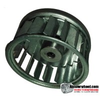 Single Inlet Blower Wheel 2-1/2" Diameter 1" Width 1/4" Bore with Clockwise Rotation SKU: 02160100-008-S-AA-CW-04