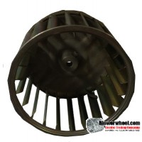 Single Inlet Galvanized Steel Blower Wheel 3-5/8" Diameter 2-7/16" Width 1/4" Bore with Clockwise Rotation SKU: 03200214-008-GS-AA-CW-001