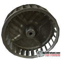 Single Inlet Aluminum Blower Wheel 3-3/4" Diameter 1" Width 1/4" Bore with Counterclockwise Rotation SKU: 03240100-008-A-AA-CCW-001