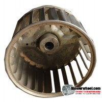 Single Inlet Galvanized Steel Blower Wheel 4-1/8" Diameter 2-1/2" Width 1/2" Bore with Counterclockwise Rotation SKU: 04040216-016-GS-AA-CCW-001