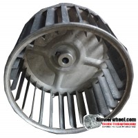 Single Inlet Steel Blower Wheel 4-7/16" Diameter 2-7/8" Width 5/16" Bore with Clockwise Rotation SKU: 04140228-010-S-AA-CW-001