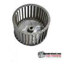 Single Inlet Aluminum Blower Wheel 6-3/8" Diameter 4" Width 1/2" Bore with Counterclockwise Rotation SKU: 06120400-016-A-T-CCW-001