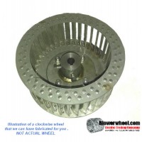 Single Inlet Steel Blower Wheel 5" D 1-1/2" Blade Height with a 1.76 actual width W 1/4" Bore-Clockwise  rotation- SKU: 05000116-018-HD-S-CW
