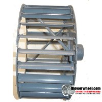 Single Inlet Steel Blower Wheel 21-7/16" Diameter 10-5/8" Width 1-3/16" Bore Counterclockwise rotation with Outside Hub and Re-Rods