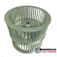 Double Inlet Aluminum Blower Wheel 9-1/2" D 6-3/8" W 1/2" Bore-Counterclockwise  rotation- with single neck hub SKU: 09160612-016-HD-A-CCWDW