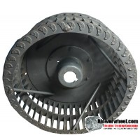 Single Inlet Blower Wheel 13-3/4" Diameter 5" Width 1-5/8" Bore with Clockwise Rotation with re-rods and rings SKU: 13240500-120-S-T-CW-R-W-001