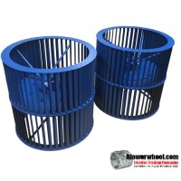 Double Inlet Steel Blower Wheel 18" D 21-1/4" W 2-1/2" Bore-Clockwise-Counterclockwise  rotation- with  double neck hub with re-rods.  SKU: 18002108-216-HD-S-CWCCWDW-R