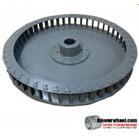 Single Inlet Steel Blower Wheel 18-5/8" D 2.32" outer Width- 2in blade width 1-5/8" Bore-Clockwise  rotation- with inside hub SKU: 18200211-120-HD-S-CW