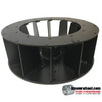 Backward Incline Steel Blower Wheel 10" D 3-11/16" W 14mmHub-Counterclockwise - inside hubs- Flat top (NO CONE) - SKU: BIW10000322-14mm-HD-S-CCW