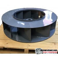 Backward Incline Steel Blower Wheel 27-3/4" D 6-3/8" W 1-7/8" Bore-Counterclockwise  rotation- with inside hub and ten blades- SKU: BIW27240612-128-HD-S-BLADE10-CCW