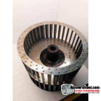 Double Inlet Aluminum Blower Wheel 7-1/2" Diameter 6-3/8" Width 3/4" Bore Counterclockwise rotation with a Single Neck Hub