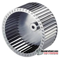 Single Inlet Galvanized Steel Blower Wheel 7-1/2" Diameter 2-3/8" Width 1/2" Bore with Counterclockwise Rotation SKU: 07160212-016-GS-T-CCW-001