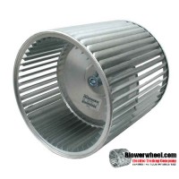 Lau Double Inlet Galvanized Steel Blower Wheel 9-1/2" diameter 9-1/2" width 1" bore  Clockwise-Counterclockwise Rotation