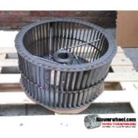 Single Inlet 316 Stainless Steel Blower Wheel 10-13/16" Diameter 4-3/8" Width 11/16" Bore Clockwise rotation with Outside Hub and Re-Rods