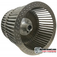 Double Inlet Blower Wheel 8" D 8-1/4" W 5/8" Bore with reinforcing rods SKU: 08000808-020-HD-GS-CWDW-R