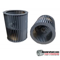 Double Inlet Aluminum Blower Wheel 7" D 7-1/2" W 1/2" Bore-Counterclockwise  rotation, single neck hub- SKU: 07000716-016-HD-A-CCWDW