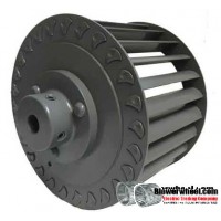 Single Inlet Steel Blower Wheel 7" D 3-1/8" W 1/2" Bore-Clockwise  rotation- with outside hub SKU: 07000304-016-HD-S-CW-O