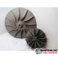 Paddle Wheel Cast Aluminum Blower Wheel 13-1/2" Diameter 1-1/2" Width 11/16" Bore with Clockwise-Counterclockwise Rotation SKU: PW13160116to0018-022-CastA-Blade12Flat-Radial-Design-01