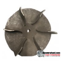 Paddle Wheel Cast Aluminum Blower Wheel 8-7/8" Diameter 3" Width 5/8" Bore with  with an outside hub SKU: PW08280300-020-CastA-Blade6Foil-01 AS IS