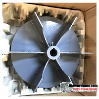 Welded Steel Paddle Wheel Blower Wheel 13-1/2" D 4" W 1-1/8" Bore - with inside hub  and 6 Flat Blades SKU: PW13160400-104-HD-S-6FBlade