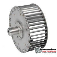 Single Inlet Aluminum Blower Wheel 9" Diameter 3-1/8" Width 9/16" Bore Counterclockwise rotation with an Outside Hub