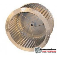 Single Inlet Aluminum Blower Wheel 7-1/2" Diameter 3-1/8" Width 1/2" Bore Counterclockwise rotation with an Inside Hub and Re-Rods