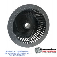 Single Inlet Steel Blower Wheel 27-7/16" Diameter 15-1/8" Width 1-11/16" Bore Clockwise rotation with Inside Hub with Re-Rods and Re-Ring