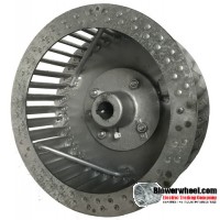 Single Inlet Steel Blower Wheel 15-3/8" Diameter 7-1/2" Width 1" Bore Clockwise rotation with an Inside Hub and Re-Rods