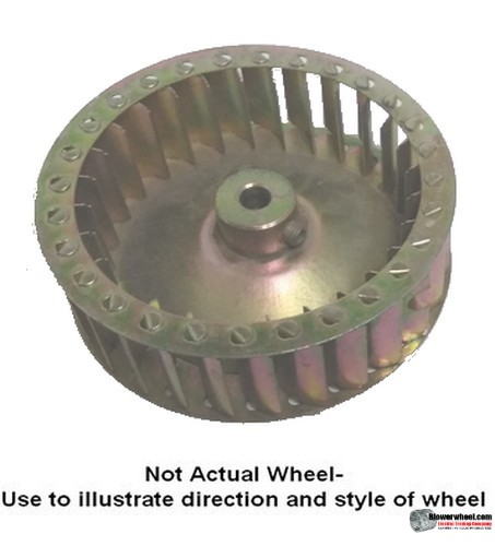 Single Inlet Steel Blower Wheel 4" Diameter 1-3/16" Width 5/16" Bore with Clockwise Rotation SKU: 04000106-010-S-T-CW-001