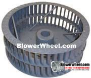 Single Inlet Steel Blower Wheel 15-3/8" Diameter 6" Width 1" Bore Clockwise rotation with Outside Hub with Re-Rods and Re-Ring